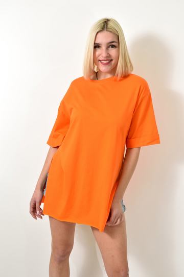  - Τ-shirt μονόχρωμο oversized πορτοκαλί