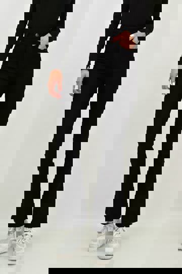 Γυναικείο τζιν παντελόνι καμπάνα σε μαύρο