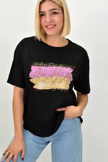 Γυναικείο T-shirt βαμβακερό με τύπωμα 